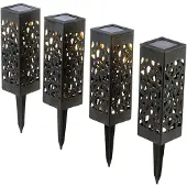 Bonprix Lot de 4 piquets de jardin solaires avec ornements