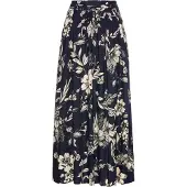 Bonprix Jupe longue en viscose avec taille élastique et lien à nouer