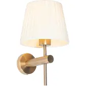 QAZQA Applique murale moderne bronze avec abat-jour blanc - Pluk