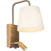 QAZQA Applique murale moderne blanche et bronze avec lampe de lecture - Renier