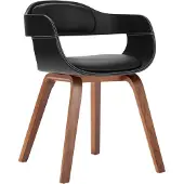 vidaXL Chaise de salle à manger noire bois courbé et similicuir