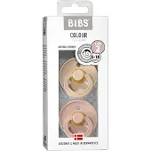 BIBS Colour Natural Rubber Size 2: 6+ months tétine Vanilla / Blush 2 pcs