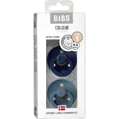 BIBS Colour Natural Rubber Size 1: 0+ months tétine Deep Space / Petrol 2 pcs