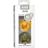 BIBS Colour Natural Rubber Size 1: 0+ months tétine Honey Bee / Olive 2 pcs
