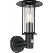 LumenXL Applique extérieure rustique noire avec détecteur - Lore