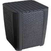 Allibert Keter Table d'appoint de jardin Luzon Osier plat Graphite