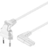 Pro goobay - Câble d'alimentation - Europlug incliné pour power IEC 60320 C7 incliné - 250 V - 2.5 A - 5 m - blanc