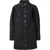 NA-KD Mini Jurk Organic Denim Shirt Dress Zwart Dames | Pointure 38