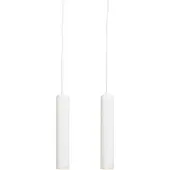 QAZQA Lot de 2 lampes suspendues design blanches - Tuba Small