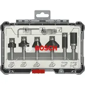 Bosch Accesorios 2607017469 8 Mm Milling Cutters Bit 6 Pieces Argenté One Size / EU Plug 220V