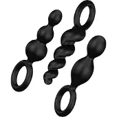 Satisfyer Booty Call - set de plugs anaux (noir, 3 pièces)