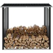 vidaXL Dépôt de bois de chauffage Acier galvanisé 172x91x154 cm Anthracite