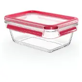 EMSA ClipClose Glass boîte à provisions 850 ml verre rouge