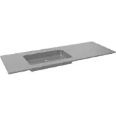 Storke Scuro vasque asymétrique droite quartz mat 130 x 52 cm combinaison armoire 35 cm
