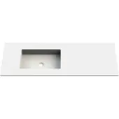 Balmani Tablo Stretto vasque asymétrique gauche Solid Surface mat 135 x 55 cm