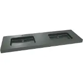 Balmani Napoli double vasque granite aiguisé 180 x 55 cm
