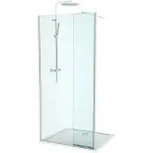 Linie Twist douche à l'italienne avec panneau latéral pivotant 100 x 200 cm verre transparent profil chrome brillant