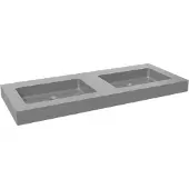 Storke Scuro High double vasque quartz mat 130 x 52 cm