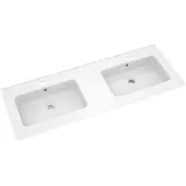 Linie Vano double vasque marbre composite brillant 120 x 46 cm