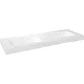 Storke Mata High double vasque Solid Surface mat 150 x 52 cm