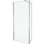 Balmani Move douche à l'italienne avec panneau latéral pivotant 90 x 200 cm verre transparent profil chrome brillant
