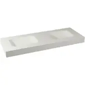 Balmani Arcato double vasque Solid Surface mat 150 x 55 cm, crépine non incluse