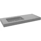 Storke Scuro High vasque asymétrique gauche quartz mat 130 x 52 cm