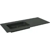 Storke Scuro vasque asymétrique gauche quartz mat 120 x 52 cm combinaison armoire 45 cm