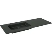 Storke Scuro vasque asymétrique gauche quartz mat 130 x 52 cm combinaison armoire 45 cm