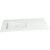 Storke Mata vasque asymétrique gauche solid surface mat 120 x 52 cm combinaison armoire 45 cm