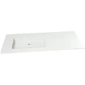 Storke Mata vasque asymétrique gauche solid surface mat 130 x 52 cm combinaison armoire 45 cm