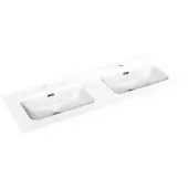 Linie Baro double vasque porcelaine blanc brillant 120 x 46 cm