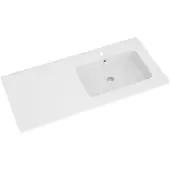 Linie Vano vasque asymétrique droite marbre composite mat 100 x 46 cm