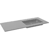 Storke Scuro vasque asymétrique droite quartz mat 120 x 52 cm combinaison armoire 45 cm