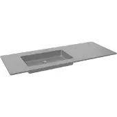 Storke Scuro vasque asymétrique gauche quartz mat 130 x 52 cm combinaison armoire 35 cm
