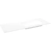 Storke Mata vasque asymétrique droite solid surface mat 130 x 52 cm combinaison armoire 35 cm