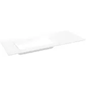 Storke Mata vasque asymétrique gauche solid surface mat 120 x 52 cm combinaison armoire 35 cm