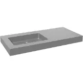 Storke Scuro High vasque asymétrique gauche quartz mat 110 x 52 cm