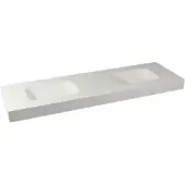 Balmani Arcato double vasque Solid Surface mat 180 x 55 cm, crépine non incluse