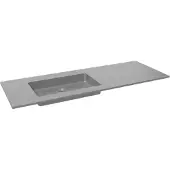 Storke Scuro vasque asymétrique gauche quartz mat 140 x 52 cm combinaison armoire 45 cm