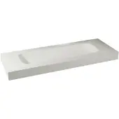Balmani Arcato lavabo simple pour 2 trous de robinet Solid Surface mat 150 x 55 cm, crépine non incluse