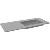 Storke Scuro vasque asymétrique droite quartz mat 120 x 52 cm combinaison armoire 35 cm