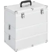 vidaXL Mallette à maquillage 37x24x40 cm Argenté Aluminium