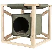 Quapas! Lit pour chats avec hamac Catcube Vert M 54x54x54 cm