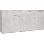 vidaXL Sideboard gris béton 160x36x75 cm Bois composite