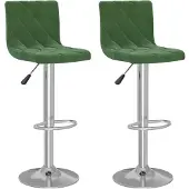 vidaXL Tabouret de bar 2 pcs. Vert foncé velours