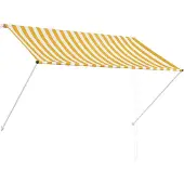 vidaXL Auvent rétractable 200x150 cm Jaune et blanc