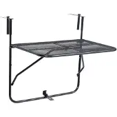 vidaXL Table de balcon noire 60x40 cm acier