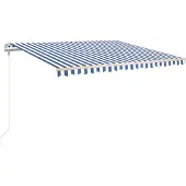 vidaXL Auvent rétractable automatique 400x350 cm Bleu et blanc