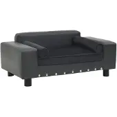 vidaXL Canapé pour chien gris foncé 81x43x31 cm peluche et similicuir